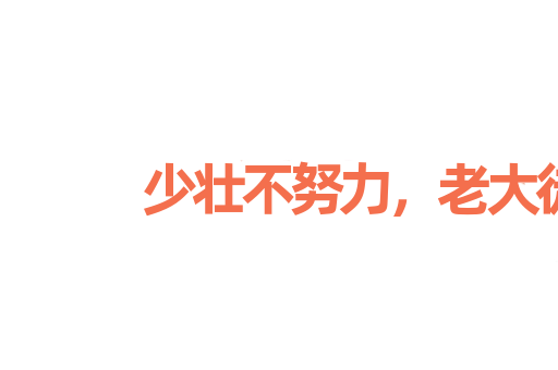 少壮不努力，老大徒伤悲